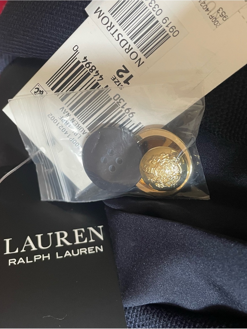Lauren Ralph Lauren Navy Double-Breasted Crest Patch Blazer - Picture 5 of 5